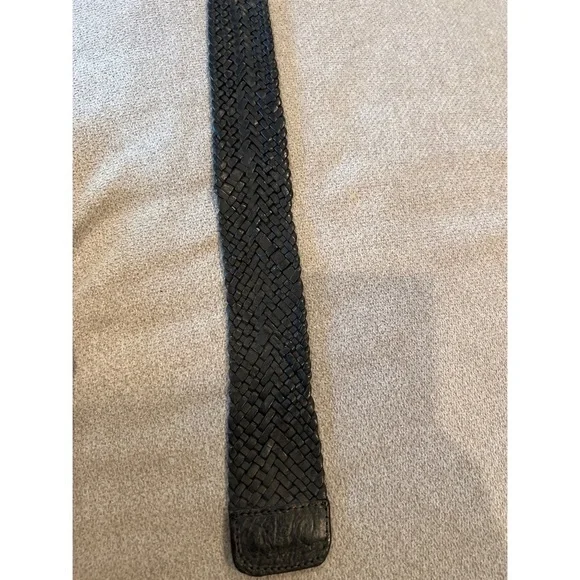 Vintage BLACK BRAIDED BELT BRASS BUCKLE MADE IN MOROCCO - Picture 7 of 8